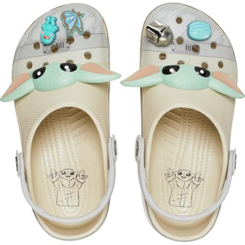 Crocs Unisex Star Wars Grogu Classic Clog, Bone, Men 5 Women 7 Medium
