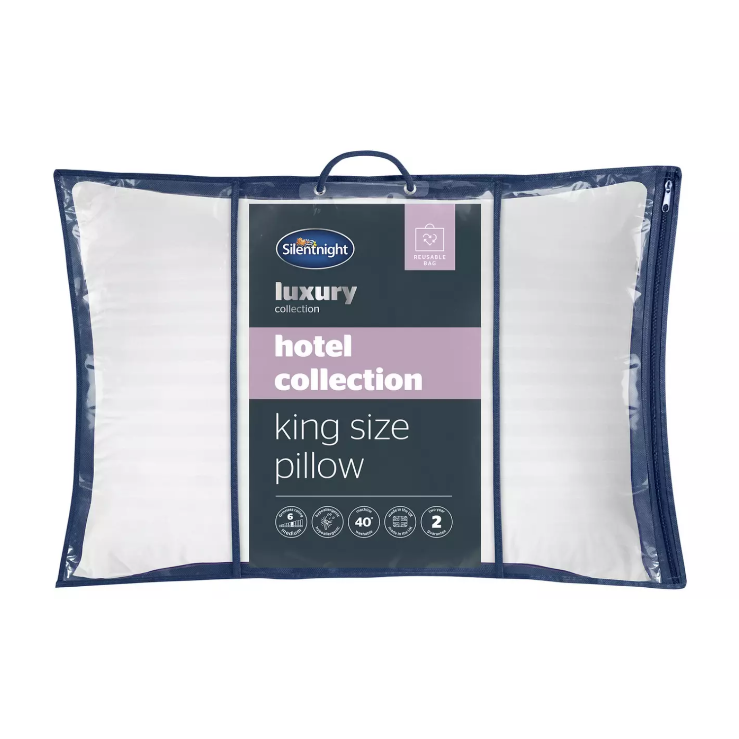 A packaged hotel pillow