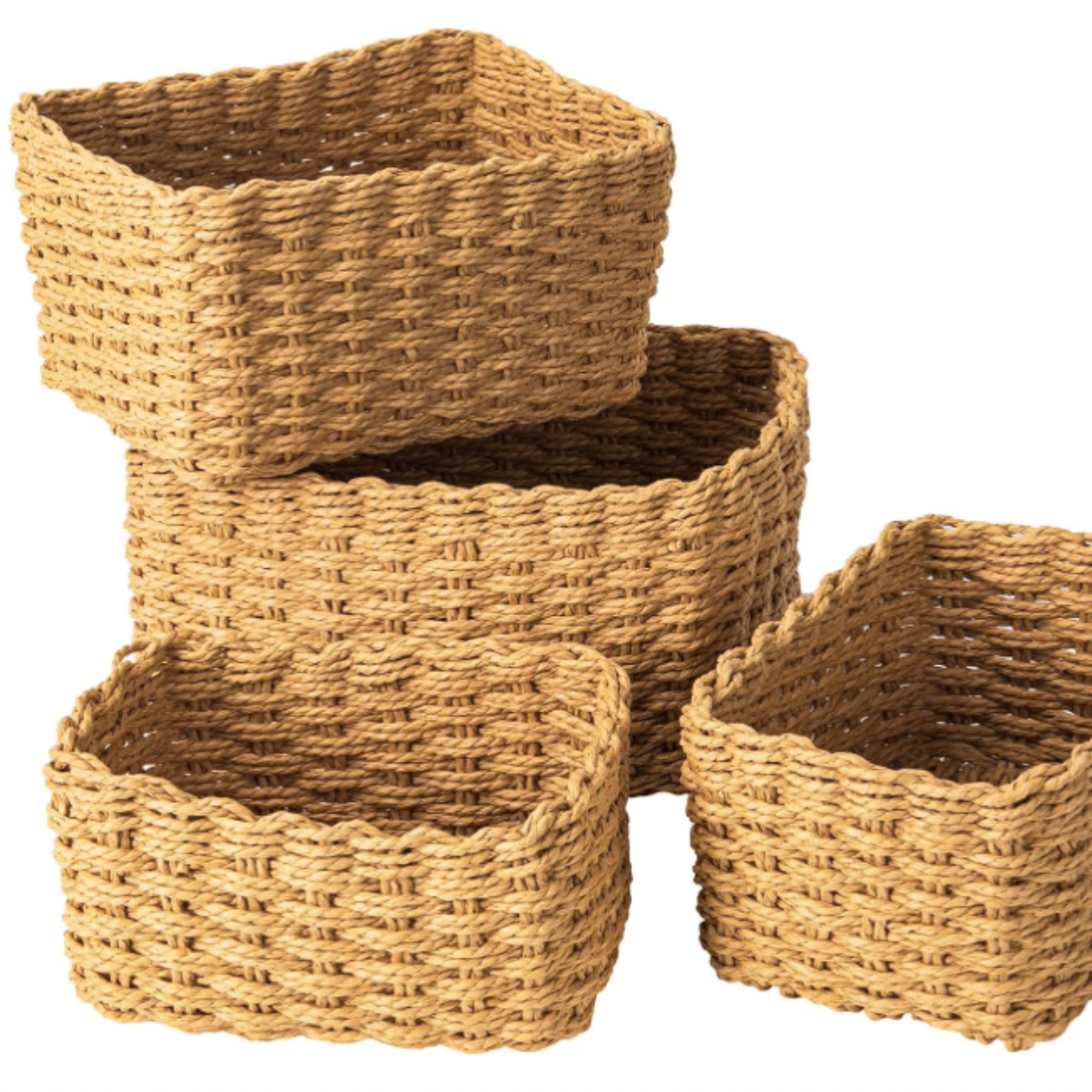 Storage Baskets, Set of 4, Wicker