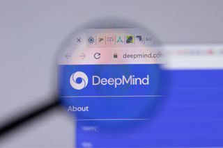 DeepMind's website under a magnifying glass