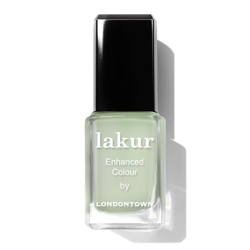 Londontown Lakur Nail Polish - Chip-Resistant, Non-Toxic, Conditions &amp;amp; Hydrates Nails | Glossy White Sage Green, Lichen, .40 Fl Oz