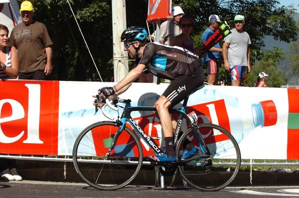 Bradley Wiggins (Sky) suffered on the climbs again