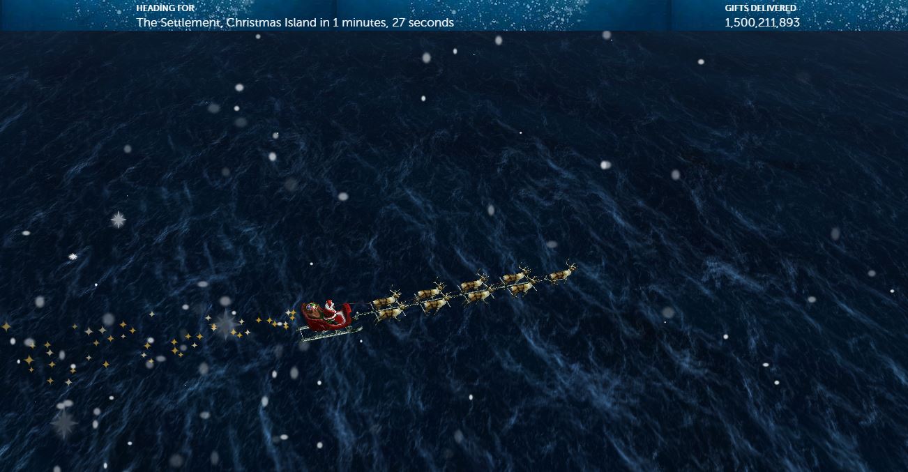 Santa heading towards Christmas Island