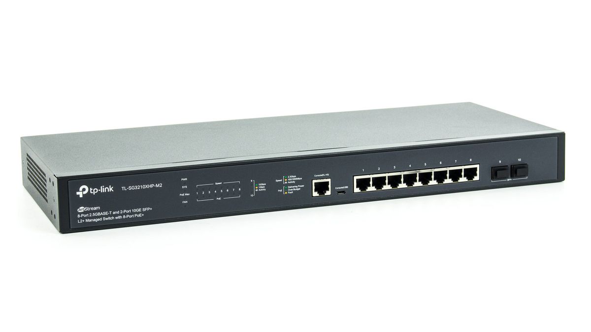 A photograph of the TP-Link TL-SG3210XHP-M2