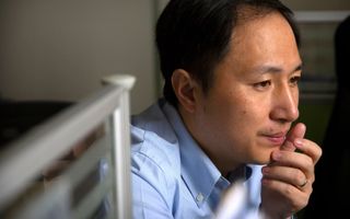 In this photo captured Oct. 10, 2018, scientist He Jiankui works at a lab in Shenzhen in southern China's Guandong province. China's government ordered a halt to work by a medical team that claimed to have helped make the world's first gene-edited babies.