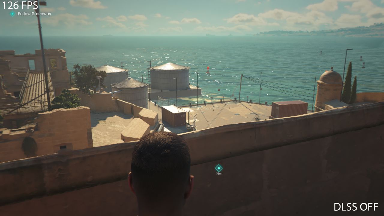 Screenshot of the game 007 First Light running on an Nvidia GeForce graphics card