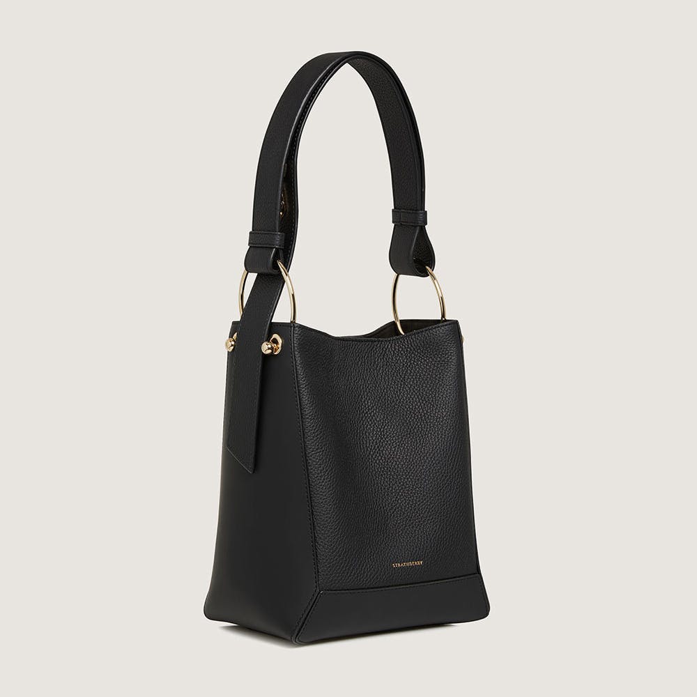 Lana Midi Bucket Bag - Black