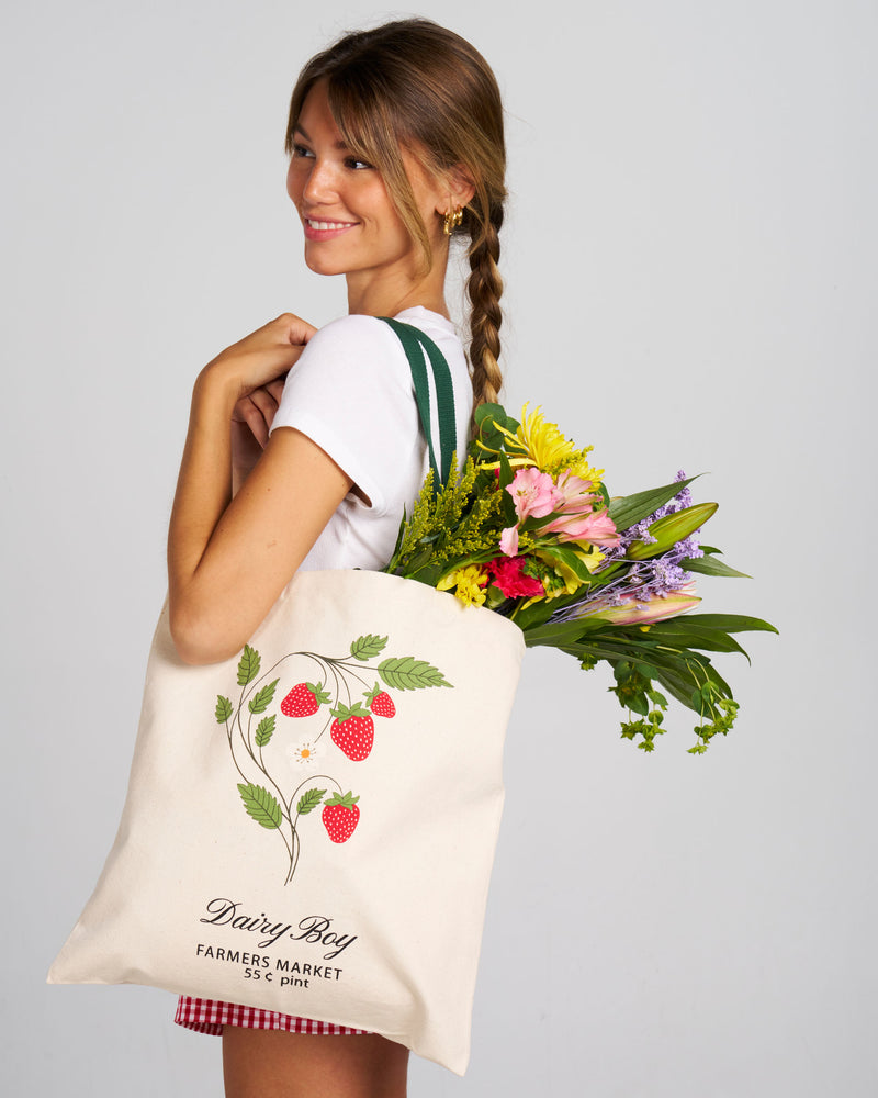 - Farmer's Market Strawberry Tote