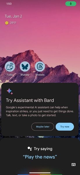 Google has seemingly reimagined its pop up message encouraging users to try Assistant with Bard when it launches.