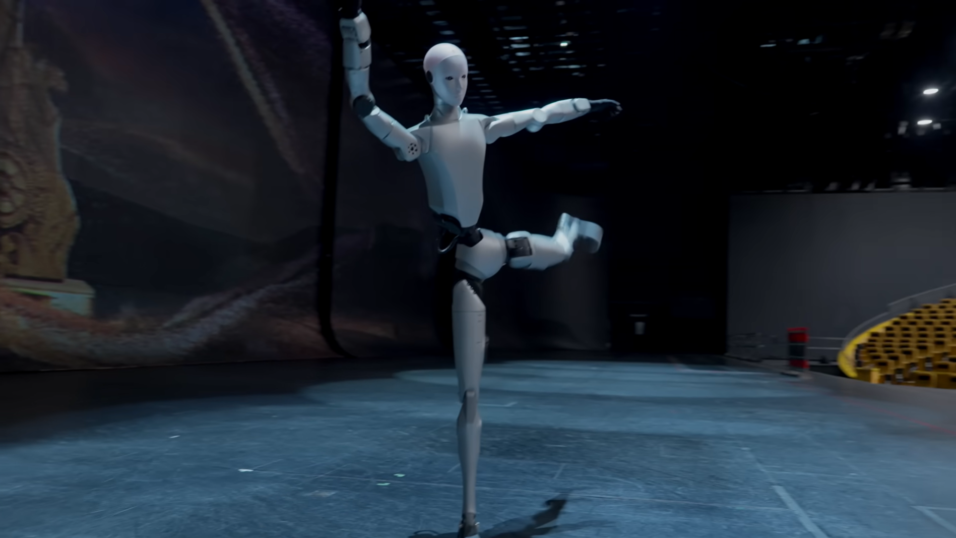 Unitree’s H2 humanoid pirouettes on stage.