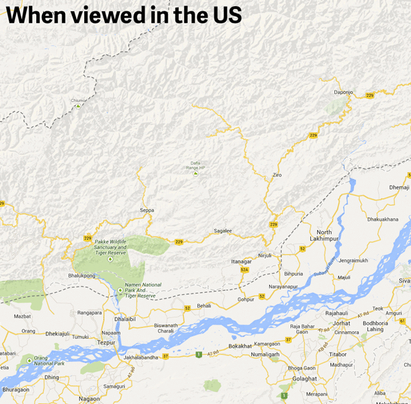 Google Maps changes China's borders based on its viewers' locations