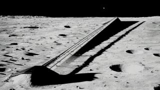 Illustration of an electromagnetic mass driver on the moon, which SpaceX plans to use to launch AI satellites into space.