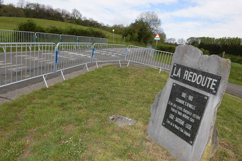 The sign marks the way for Liege-Bastogne-Liege