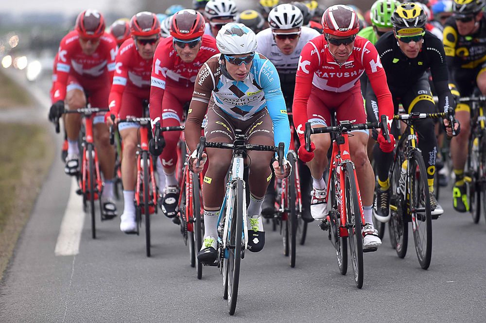 Cyril Gautier on the front at Paris-Nice.
