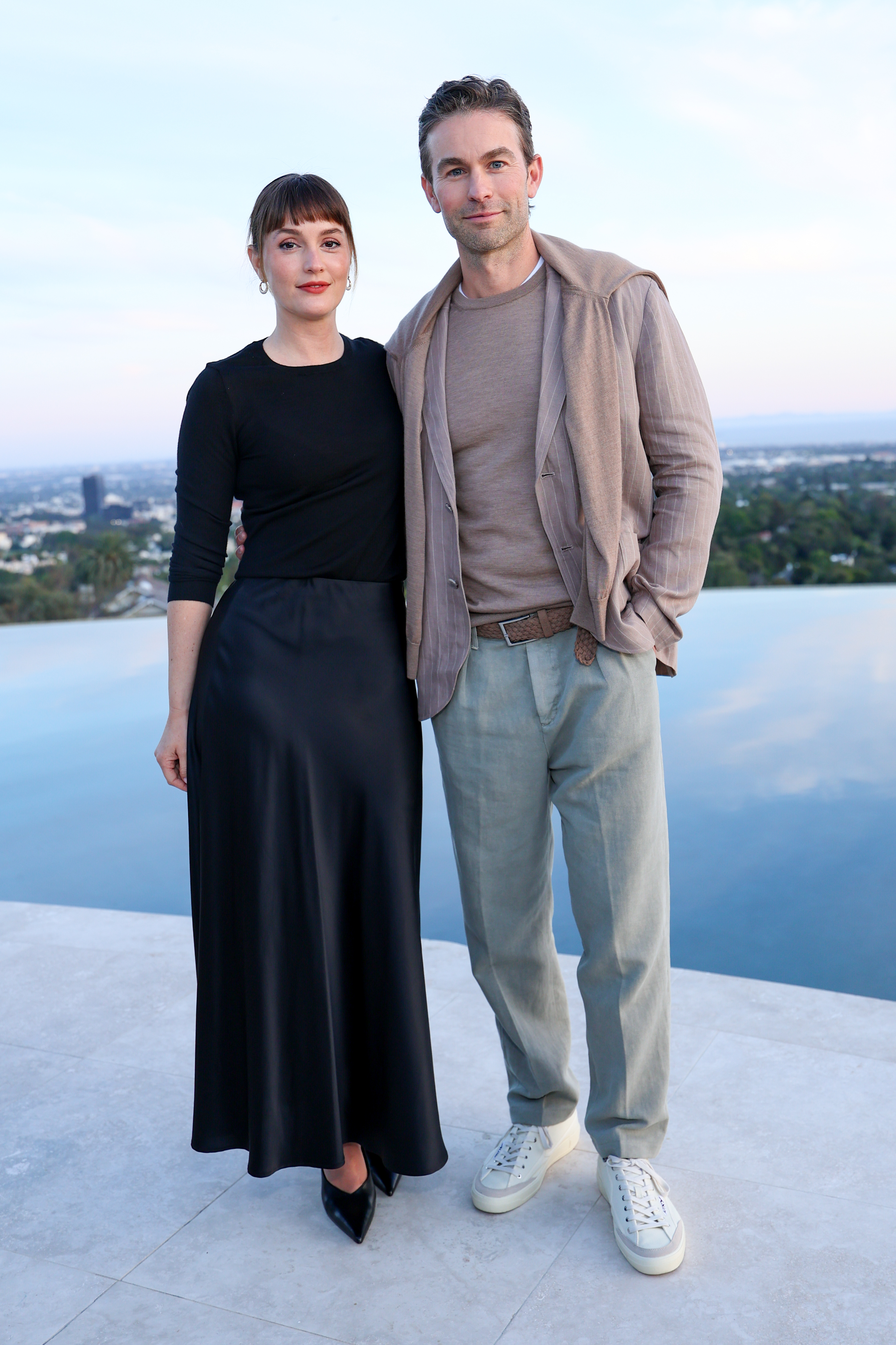 Leighton Meester and Chace Crawford at the Falconeri Dinner celebrating the Ultrafine Cashmere Collection at Getty House on April 23, 2026 in Los Angeles. (Photo by Chad Salvador/WWD via Getty Images)