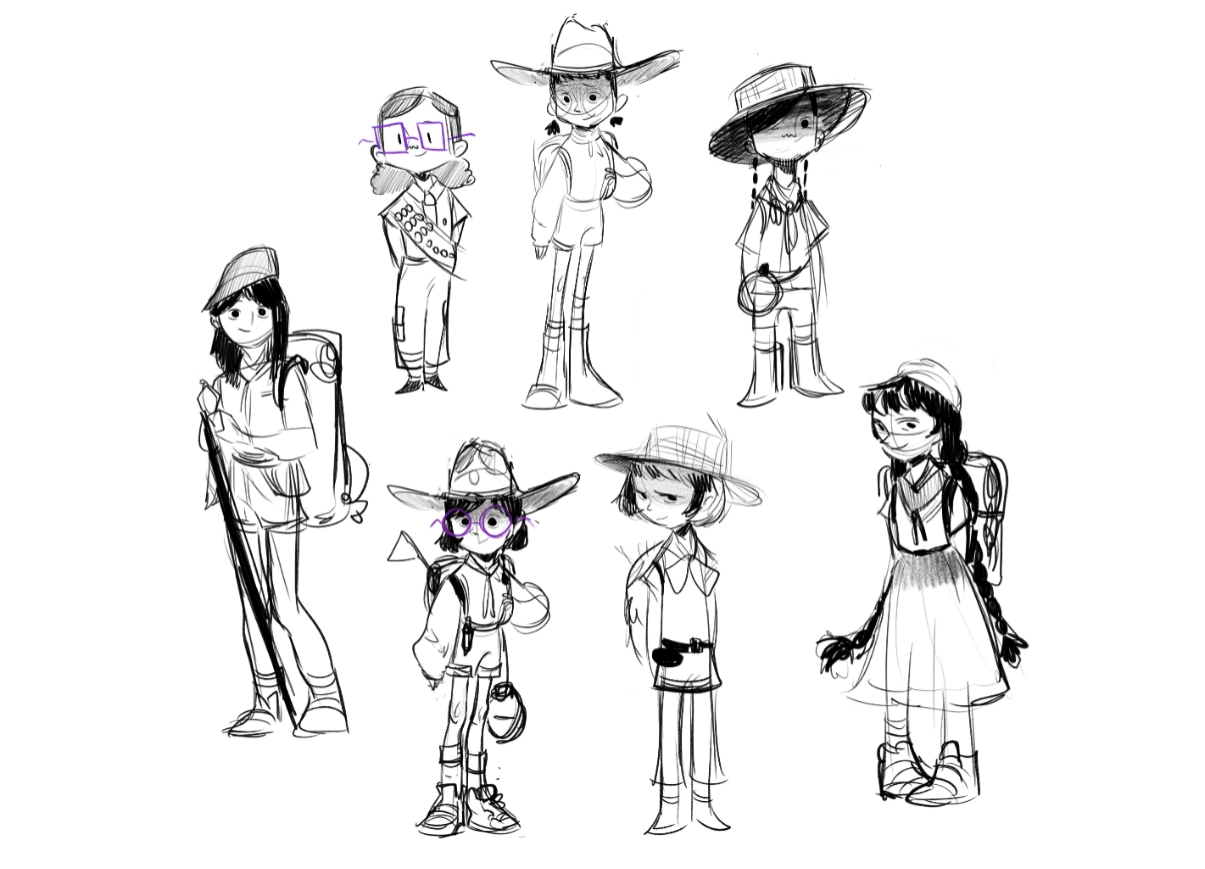 Characters with personality; sketches of a girl
