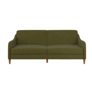 a green sofa