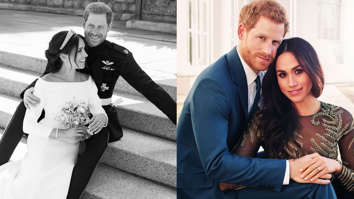 Prince Harry and Meghan Markle's Royal Wedding Portrait and Engagement  Portrait Compared | Marie Claire