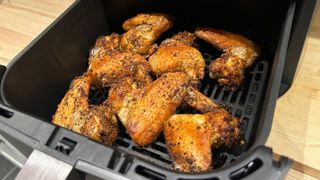 Chicken wings cooked in air fryer