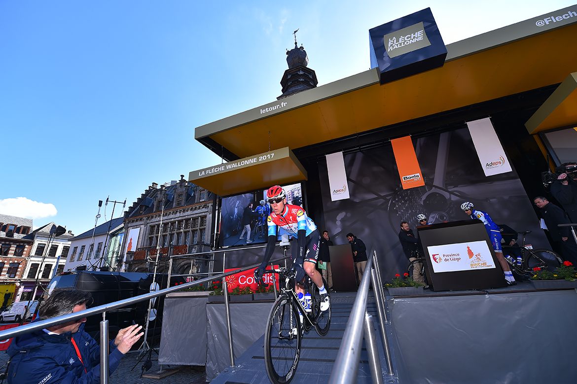 Bob Jungels ahead of La Fl&egrave;che Wallonne