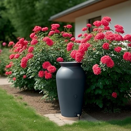 Velcan Decorative Rainwater Tank &amp;ndash; Garden Water Butt, Frost &amp;amp; Uv Resistant, Standalone Rain Collector With Filter (brick, 120 L)