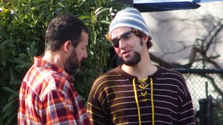 Adam Sandler and Benny Safdie on the Happy Gilmore 2 set