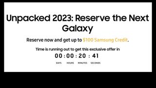 A pre-order page for the Samsung Galaxy S23