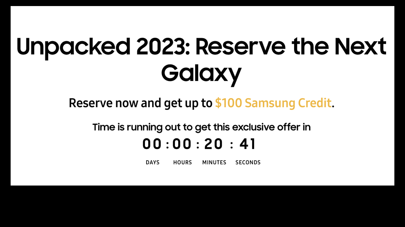 Pre-order page for Samsung Galaxy S23