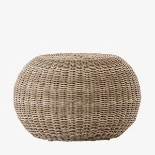 Wicker accent stool for outdoor use