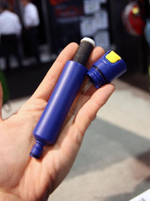 One of the benefits of Camelbak's new quick-release hose attachment is the optional plug-in charcoal filter. It doesn't make non-potable water safe but supposedly does remove taste and odor from tap water.