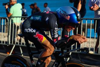 Primoz Roglic during the stage 1 time trial of the 2024 Vuelta a España