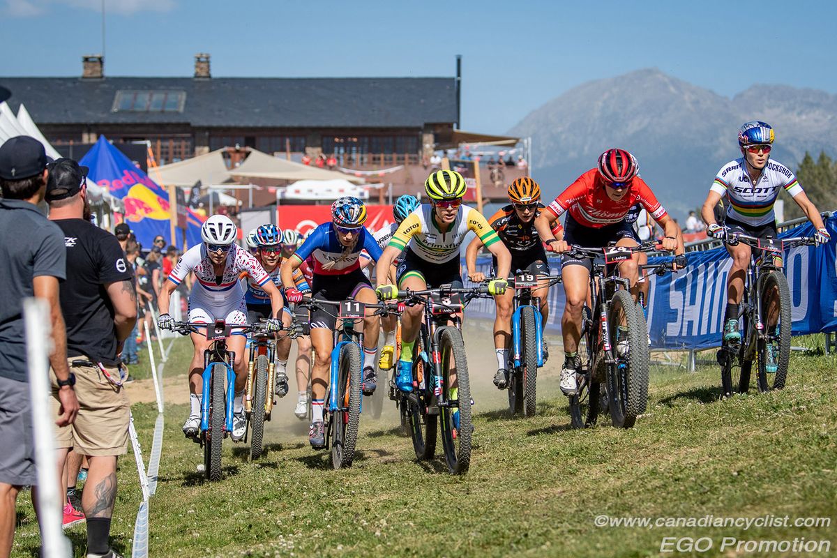 Anne Terpstra (Ghost Factory Racing), Beck McConnell (Primaflor Mondraker Rotor) Alessandra Keller (Th&Atilde;&para;mus RN Swiss Bike Team), Kate Courtney (Scott- SRAM MTB Racing)