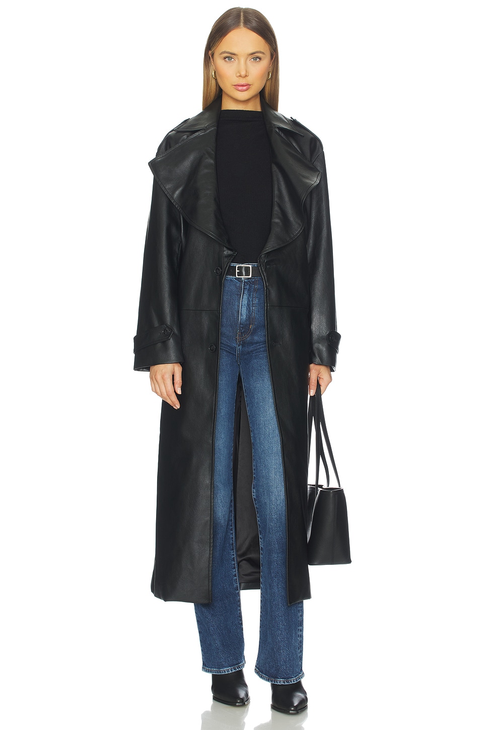 Reilia Vegan Leather Coat