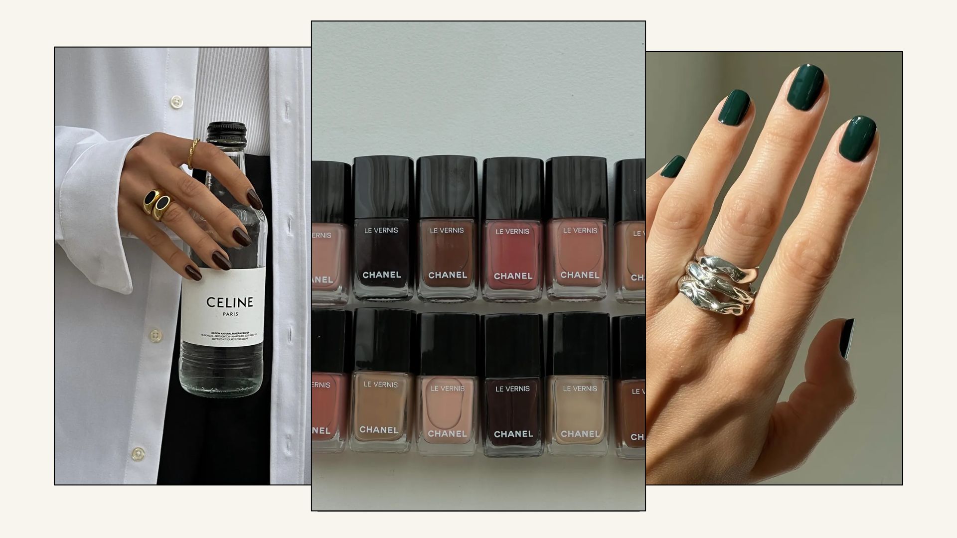 A collage of September nail colours