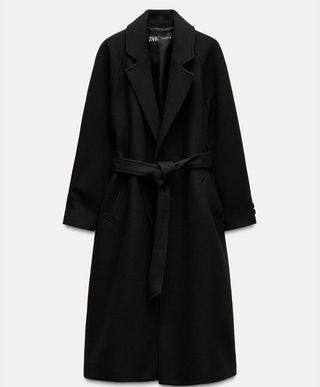 Longline Belted Wool Blend Coat