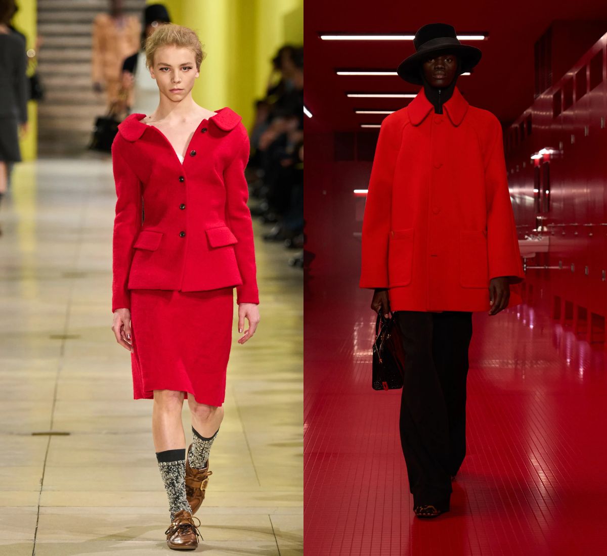 Image of Miu Miu and Valentino runway.
