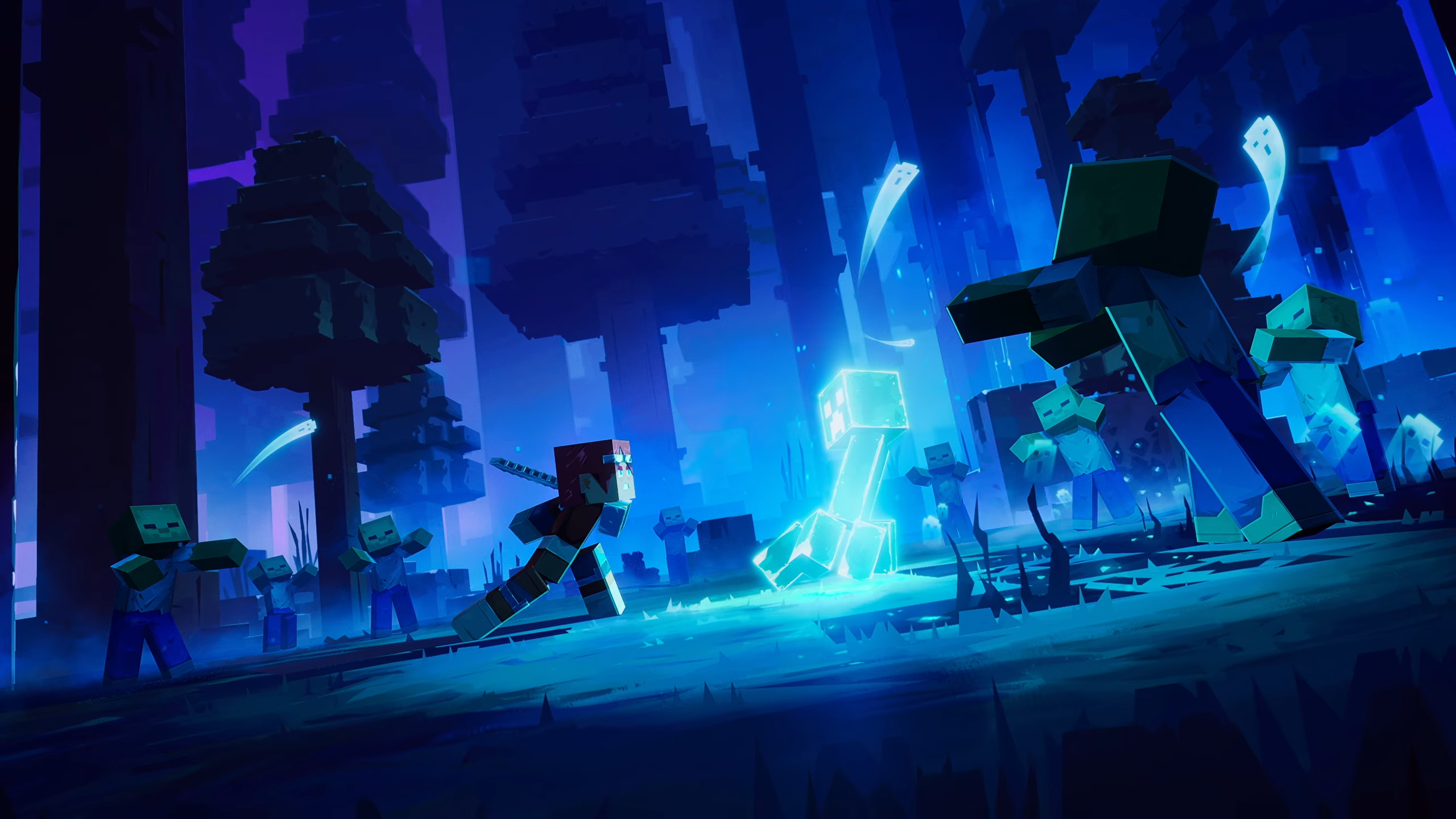 Minecraft Dungeons 2 screenshot showing A character fighting zombies