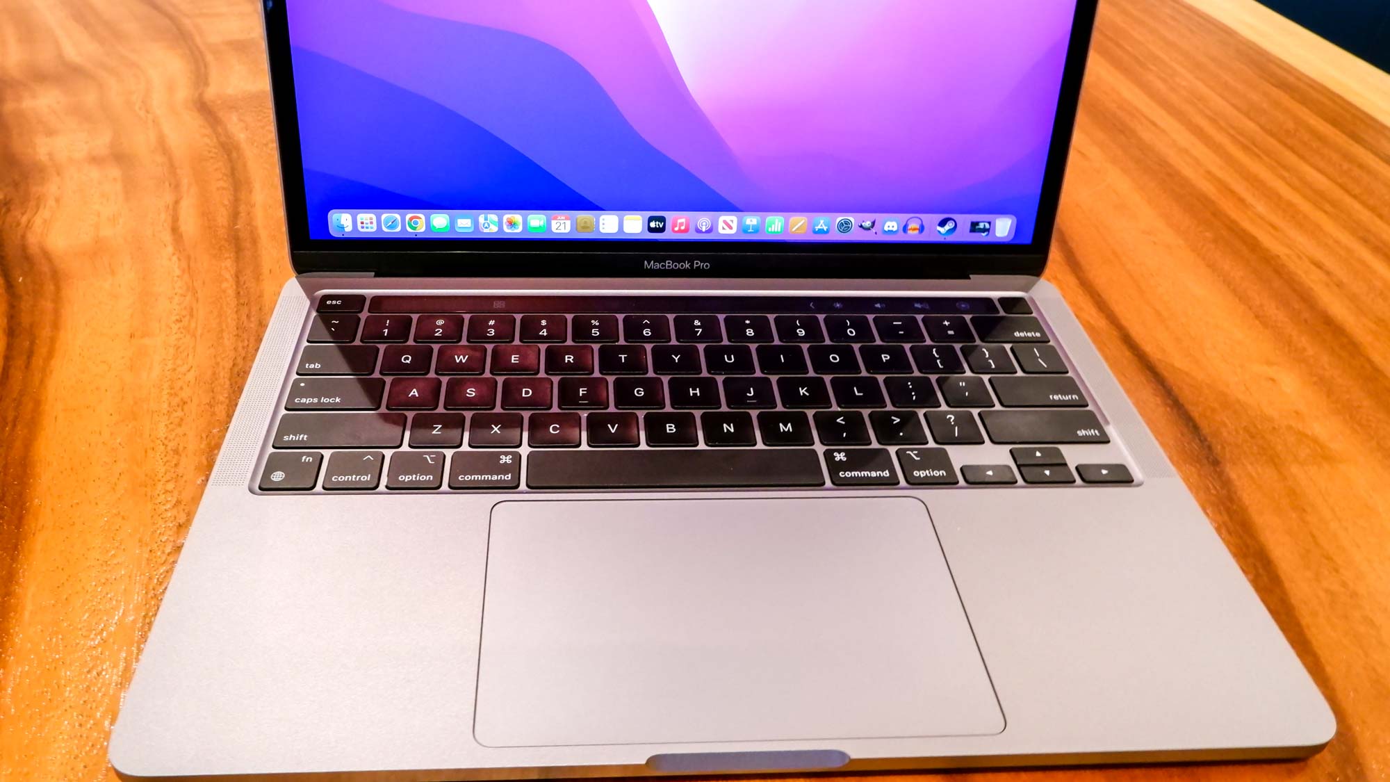 MacBook Pro 13-inch (M2, 2022) sitting on a desk —MacBook Pro 13-inch (M2, 2022) review