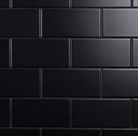 SomerTile crown heights 3"x 6" matte black ceramic wall tile from Amazon
