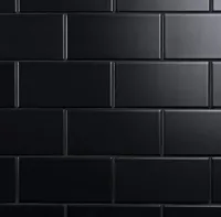 SomerTile crown heights 3"x 6" matte black ceramic wall tile from Amazon