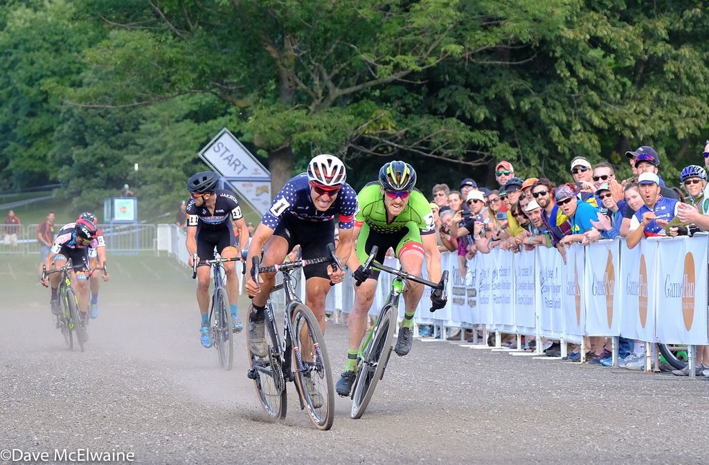 While Powers and Hyde race for the win, Summerhill and Timmerman check behind them to see if their position is secure.