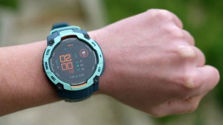 Garmin Instinct 3 being tested by our reviewer