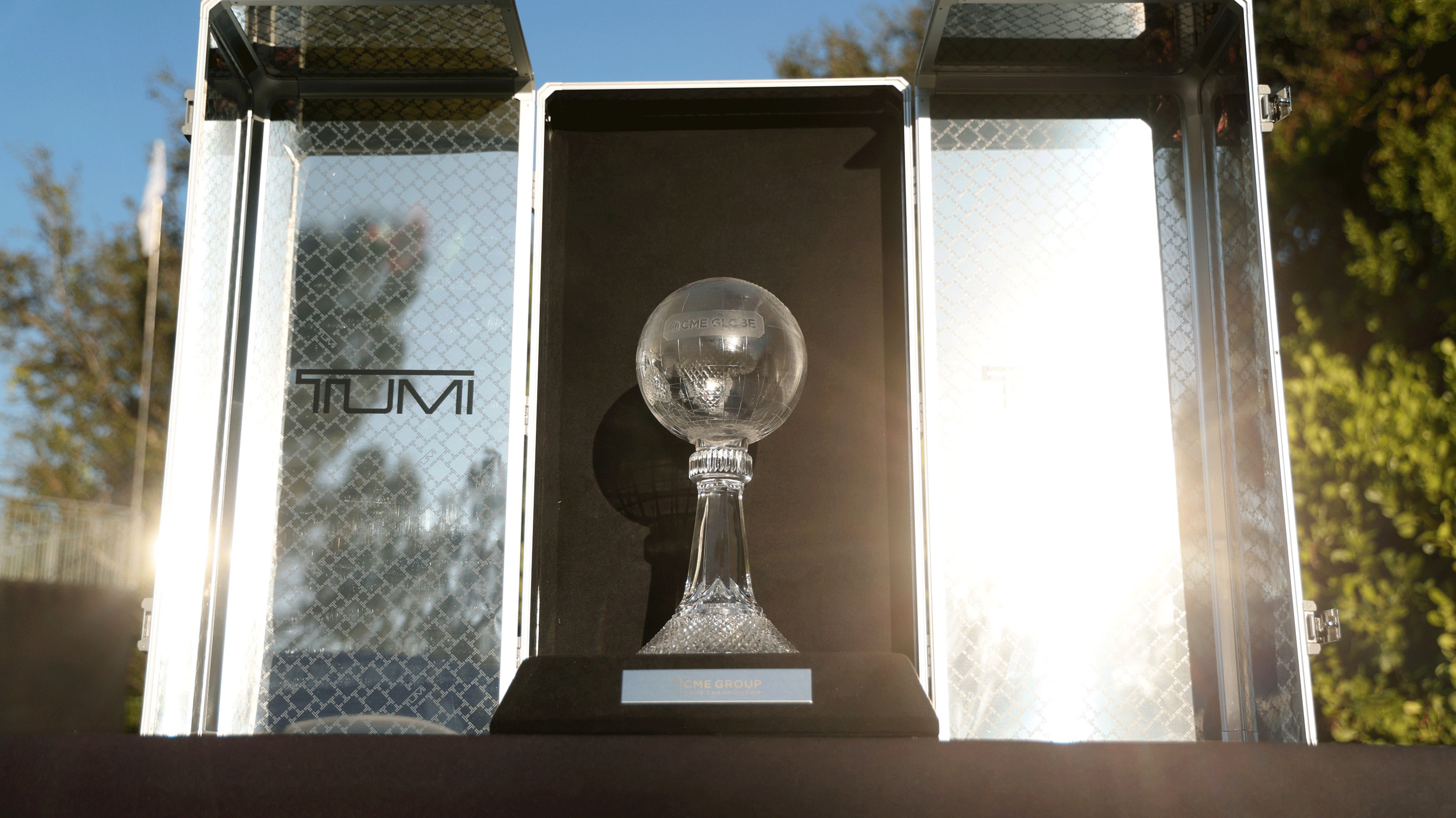 A general view of the CME Group Tour Championship inside its metal trophy case
