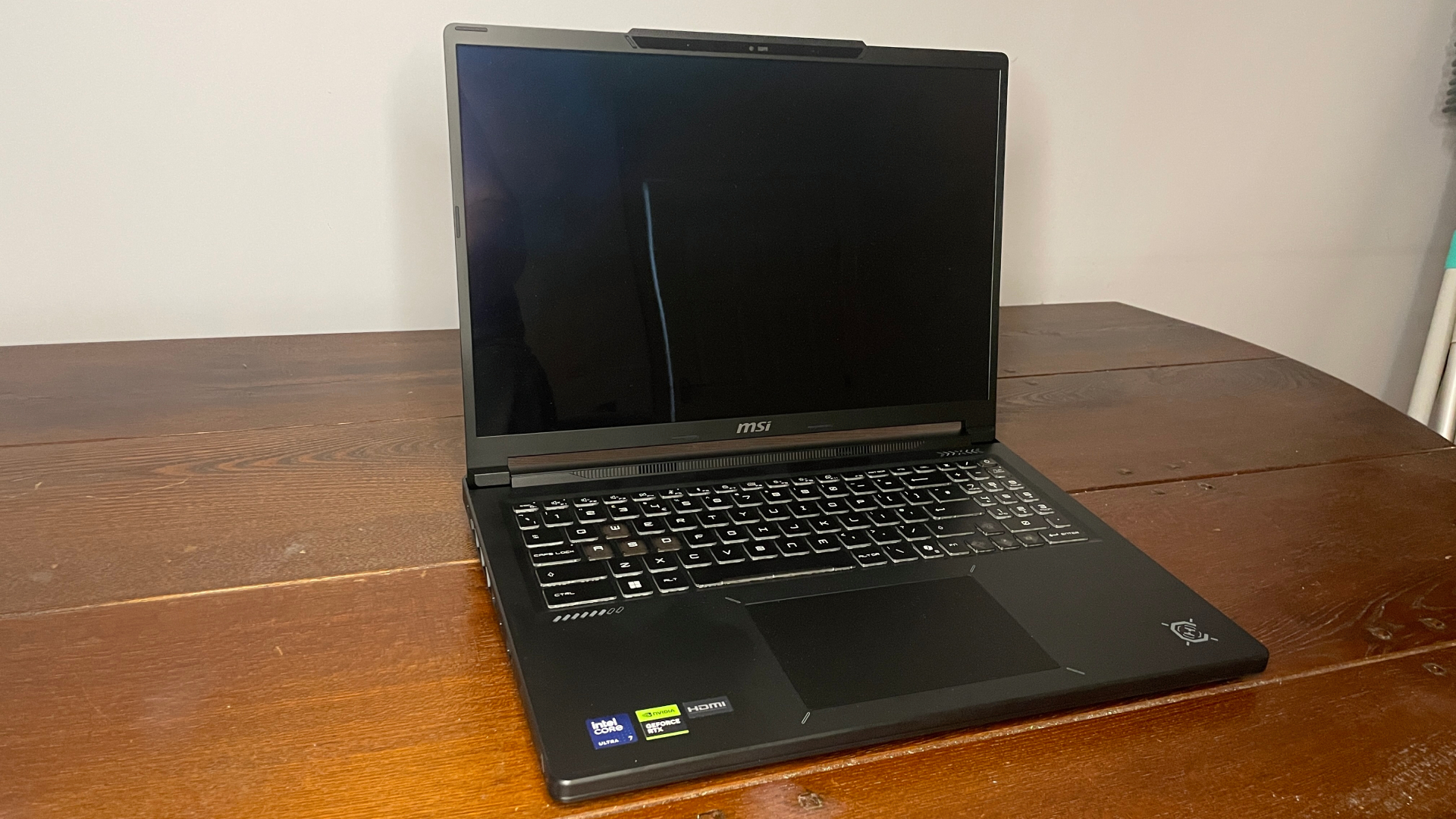 An MSI Crosshair 16 Max HX E2W gaming laptop.