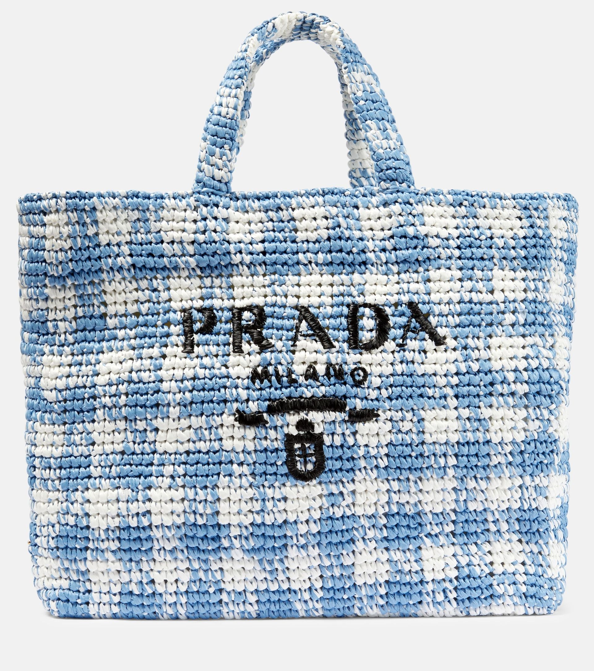 Prada, Logo Raffia-Effect Shopper