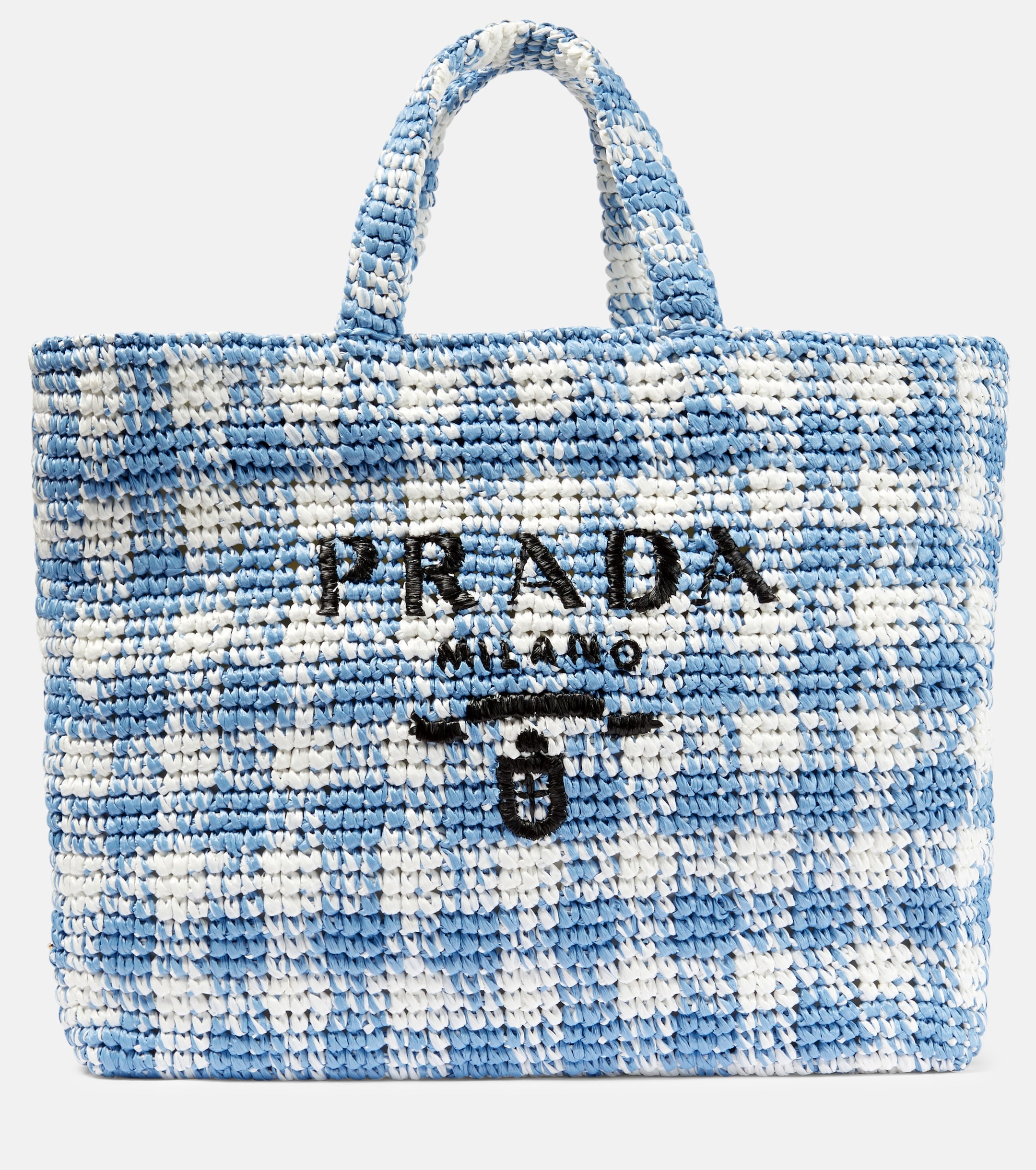 Prada, Logo Raffia-Effect Shopper