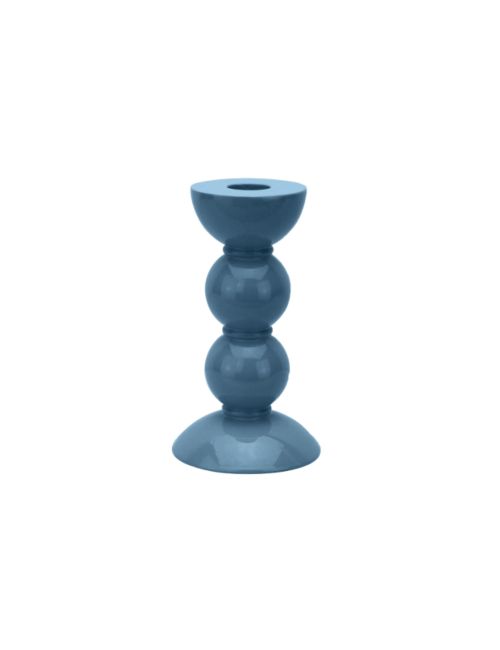 Medium Chambray Blue Bobbin Candlestick 