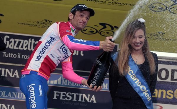 Michele Scarponi (Lampre - ISD) celebrates winning the points classification.