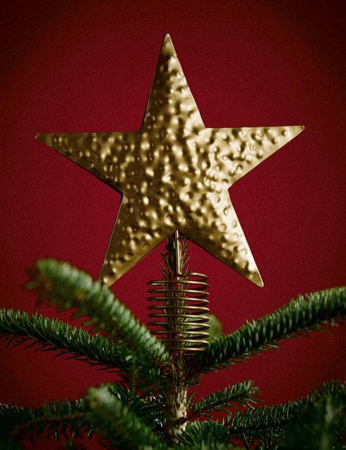 Gold Metal Star Tree Topper