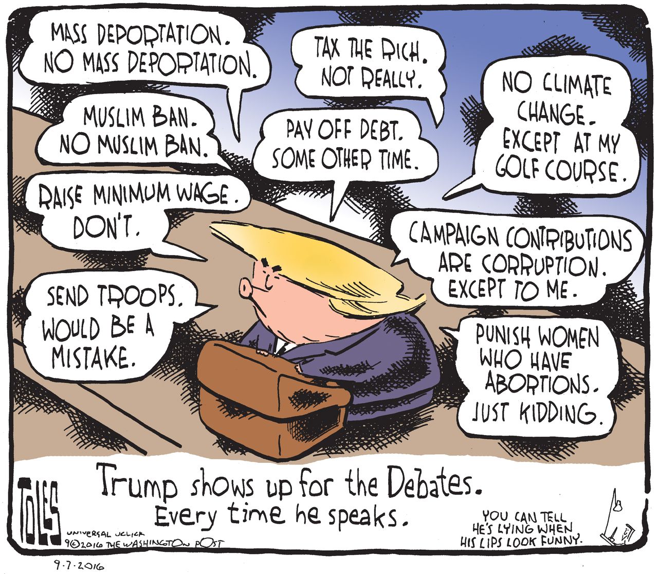 Political cartoon U.S. Donald Trump